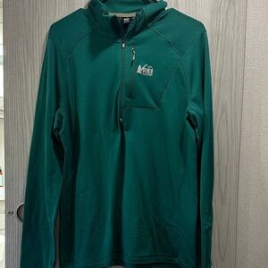 REI Teal Polartec Quarter Zip-Up Sweater